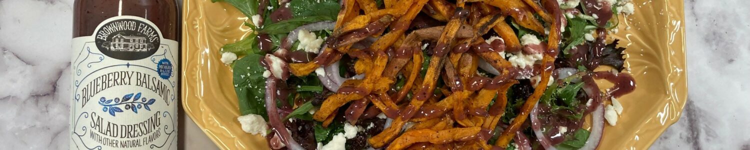 Sweet potato salad with Blueberry Balsamic Dressing
