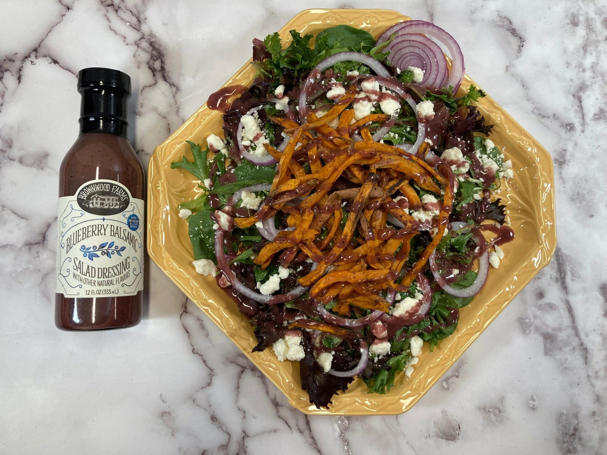 Sweet potato salad with Blueberry Balsamic Dressing